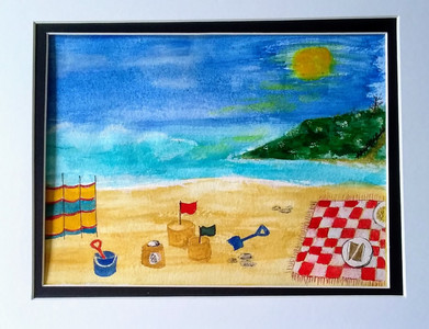 Lynne, beach in summer, acrylics.jpg